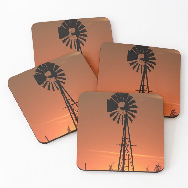 Item preview, Blazing Kansas Sunset with  a farm Windmill silhouette designed and sold by ROBERTDBROZEK.