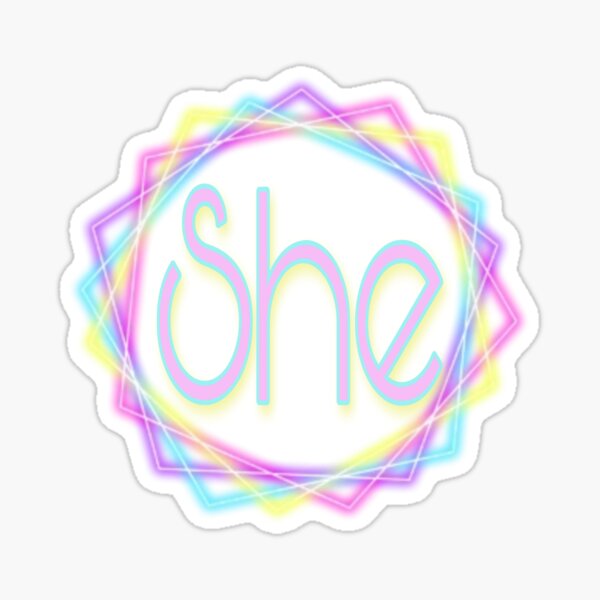 Item preview, She female pronouns neon rave designed and sold by PRONOUNS-R-US.