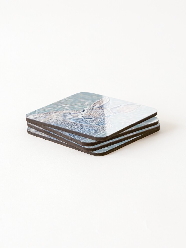 Thumbnail 4 of 5, Coasters (Set of 4), Cottontail Rabbit-B designed and sold by MaryLinH.
