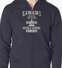 Stranger Things Tee - Hawkins AV Club Zipped Hoodie