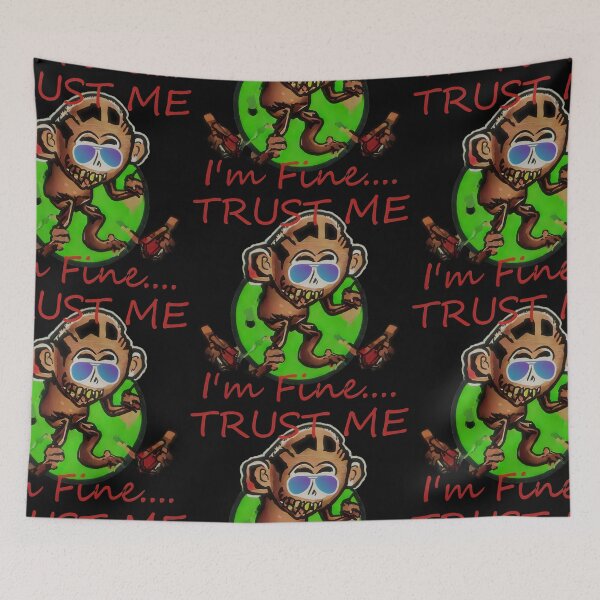 Item preview, Trust Me I'm Fine, Funny Falling Apart Monkey designed and sold by WooshiArt.