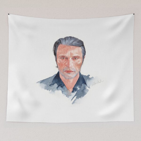 Item preview, Mads Mikkelsen / Sexiest man in Denmark / Watercolor Portrait designed and sold by Lin Artist.