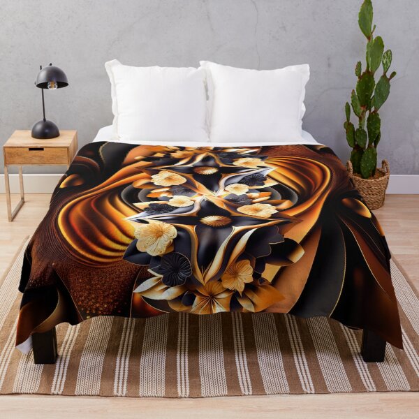 Item preview, Luxury Golden Floral Abstract rich colors art designed and sold by SyanArt.