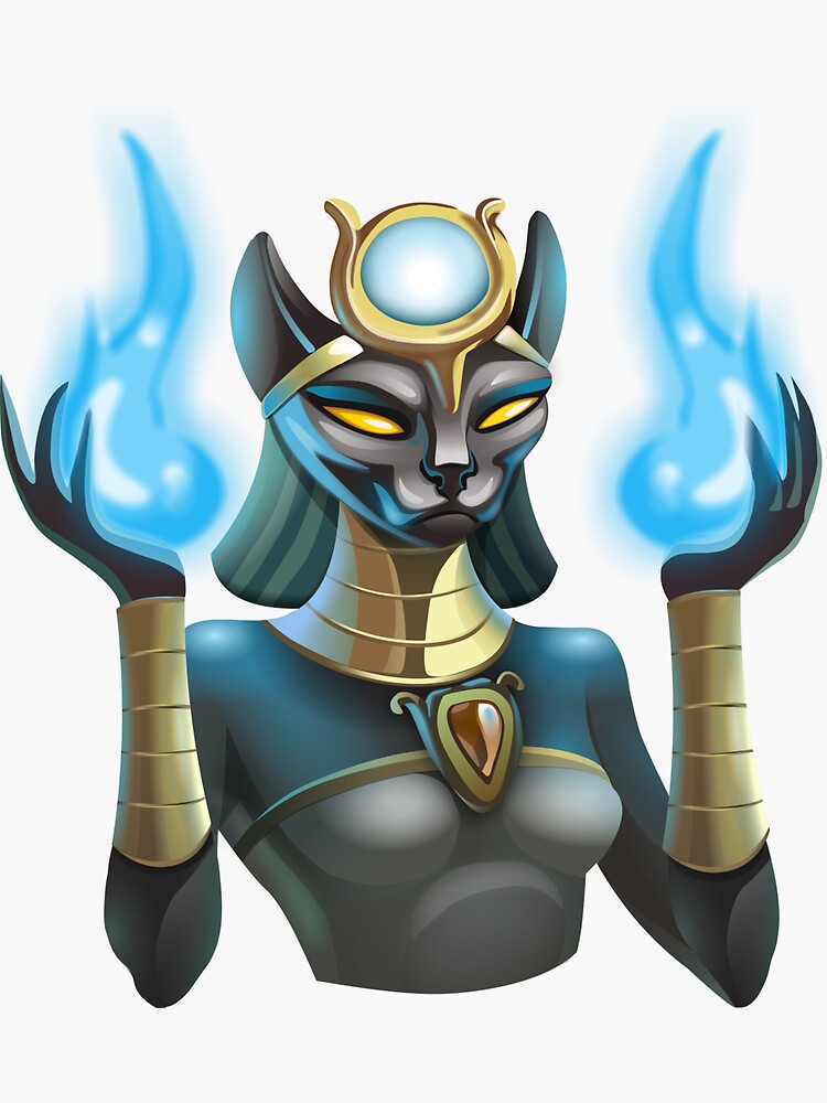 egyptian-god-cat-sticker-by-mannocyclerider-redbubble