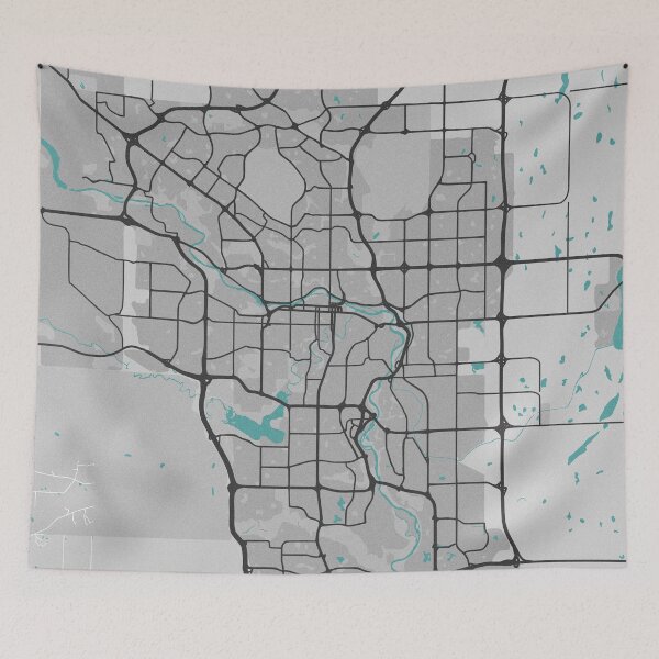 Item preview, Calgary Alberta Canada Map - Minimal Style w/ Roads designed and sold by wxnw-designs.