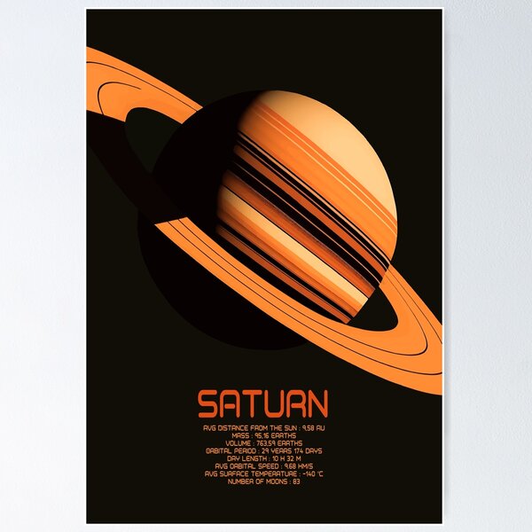 Artikel-Vorschau von SATURN - Das Sonnensystem (Posterserie - 7/9), designt und verkauft von ThePropagandist.
