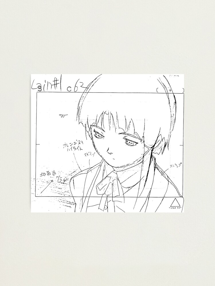 Lain Iwakura Sketch 001 - Black on White