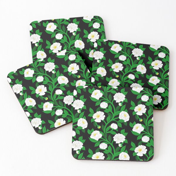 Item preview, Peony pattern in black and white designed and sold by Jennifer Ladd.