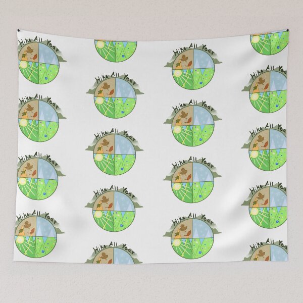 Item preview, “Hike all year” mountains with seasons designed and sold by CreationsByBear.