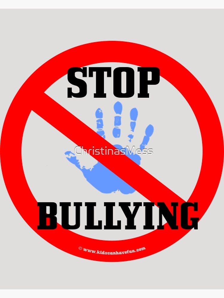 Red Stop Bullying Vinyl Decal - 6 x 6 - Custom Signs