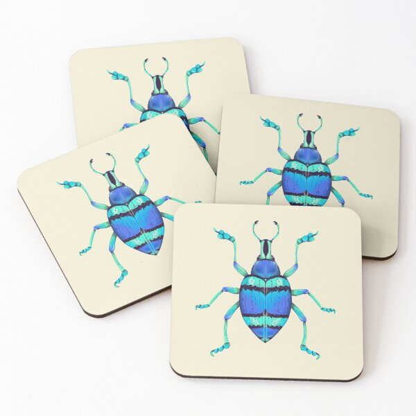 Item preview, Blue and Green Glitter Weevil Beetle designed and sold by narwhalwall.