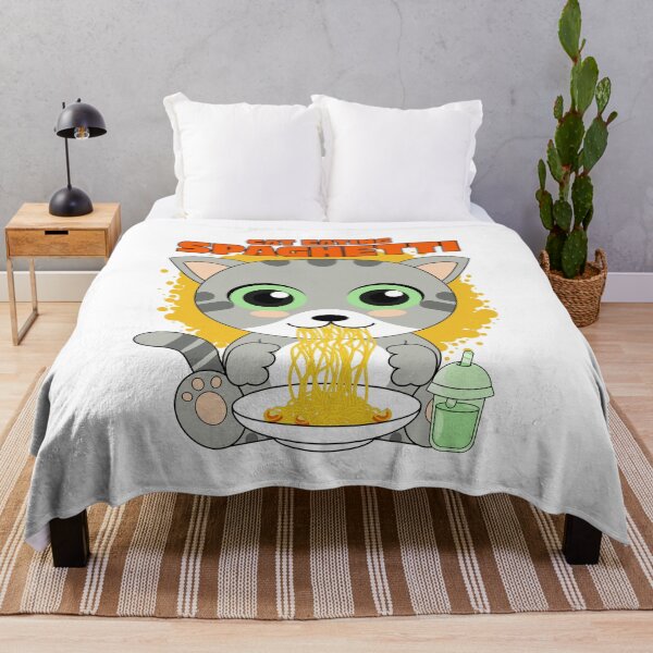 Artikelvorschau, Katze isst Spaghetti, lustiges Katzenmem entworfen und verkauft von Design_for_merch.