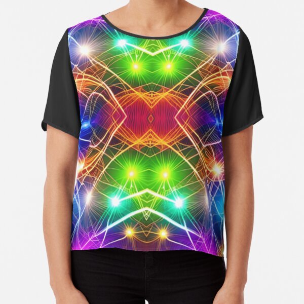 Vista previa del artículo con la obra «Arcoíris eléctrico: un estallido de brillantes colores neón», diseñado y vendido por TrippyTextiles.