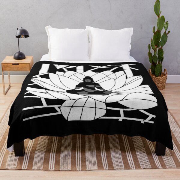 Item preview, Calm Focus Lotus Meditation Monk Style, Black and White Spiritual Design designed and sold by barretp27.