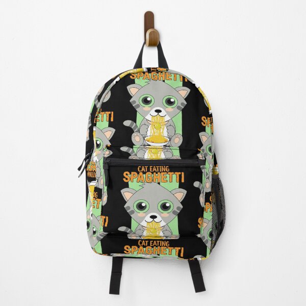 Item preview, cat eating spaghetti, funny cat meme designed and sold by Design_for_merch.