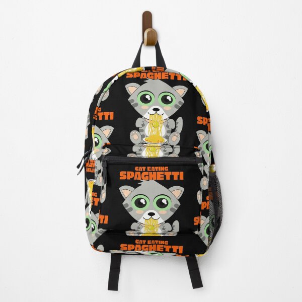 Item preview, cat eating spaghetti, funny cat meme designed and sold by Design_for_merch.