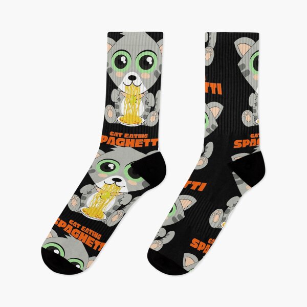 Item preview, cat eating spaghetti, funny cat meme designed and sold by Design_for_merch.