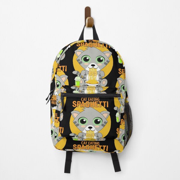 Item preview, cat eating spaghetti, funny cat meme designed and sold by Design_for_merch.