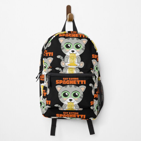 Item preview, cat eating spaghetti, funny cat meme designed and sold by Design_for_merch.