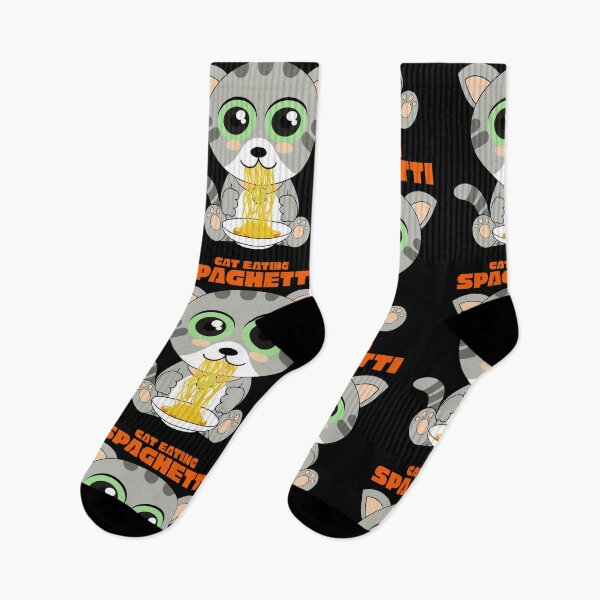 Item preview, cat eating spaghetti, funny cat meme designed and sold by Design_for_merch.