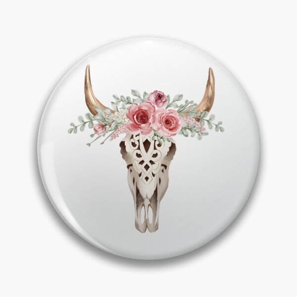 Item preview, Skull with Flowers designed and sold by Foxcreations94.
