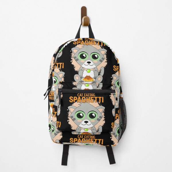 Item preview, cat eating spaghetti, funny cat meme designed and sold by Design_for_merch.
