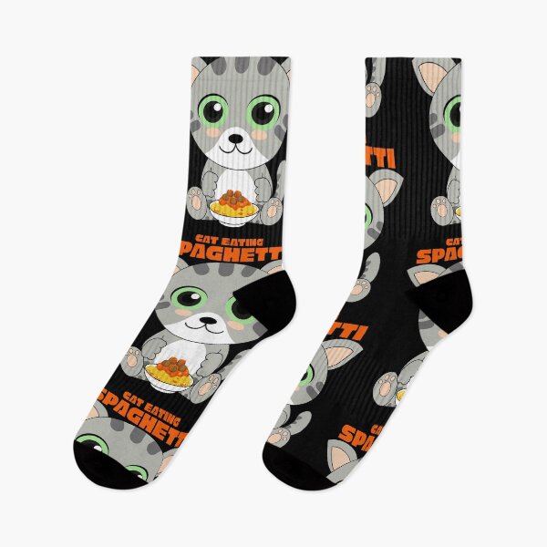 Item preview, cat eating spaghetti, funny cat meme designed and sold by Design_for_merch.