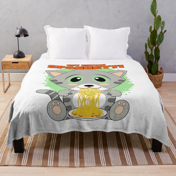 Item preview, cat eating spaghetti, funny cat meme designed and sold by Design_for_merch.