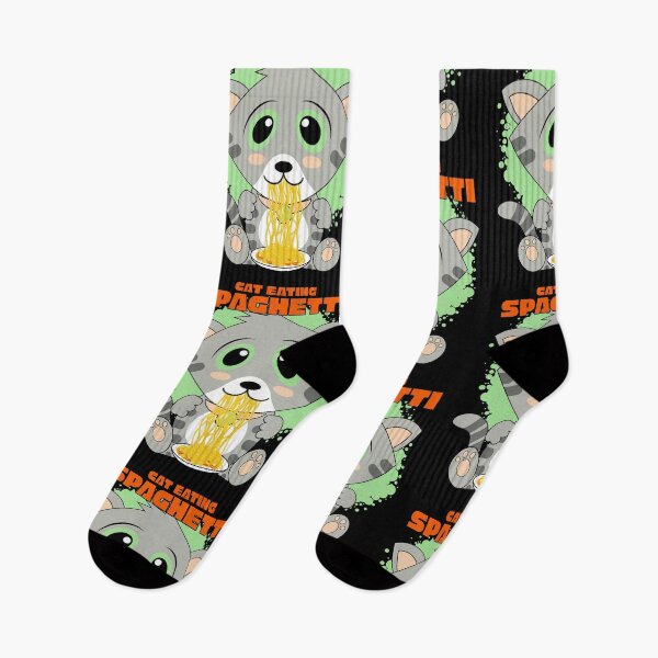 Item preview, cat eating spaghetti, funny cat meme designed and sold by Design_for_merch.