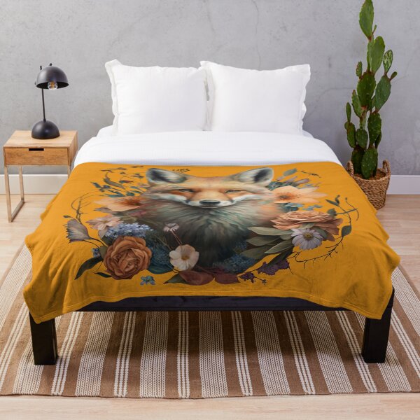 Artikelvorschau, Red Fox Spirit Animal mit Blumen entworfen und verkauft von ChrisM63.
