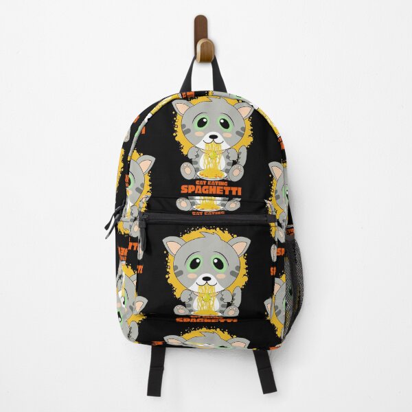 Item preview, cat eating spaghetti, funny cat meme designed and sold by Design_for_merch.