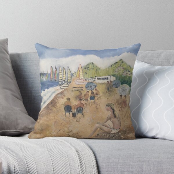 Le Plage A La Bocca Throw Pillow