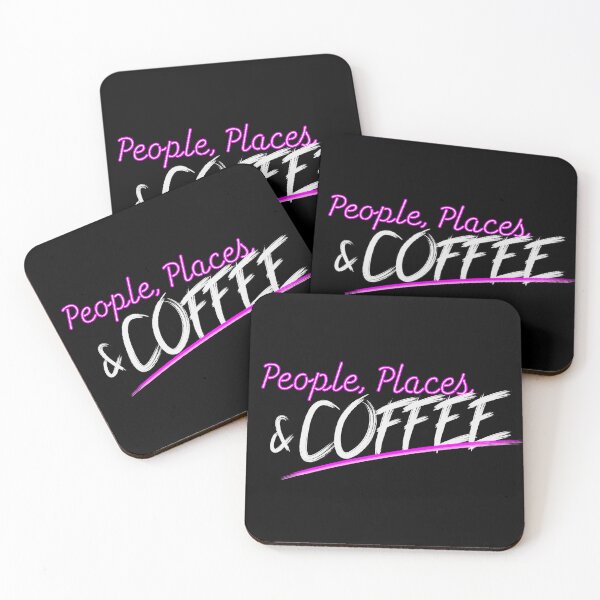 Item preview, People, Places and Coffee - White Text designed and sold by BadGirlCreative.