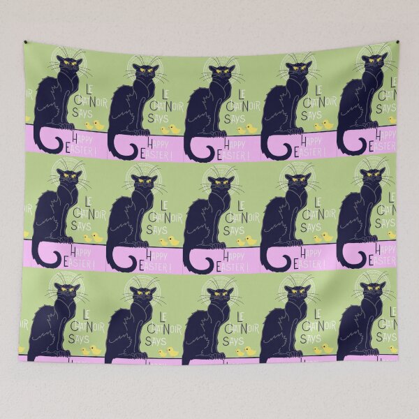 Item preview, Le Chat Noir dice Felices Pascuas designed and sold by QuirkyCatz.