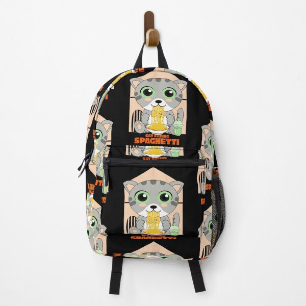 Item preview, cat eating spaghetti, funny cat meme designed and sold by Design_for_merch.