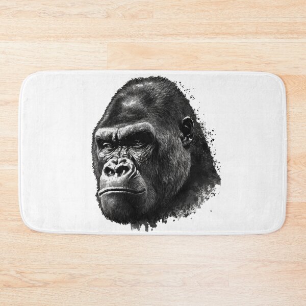 Item preview, Mountain Gorilla Head Drawing Black and White designed and sold by Brockinator.