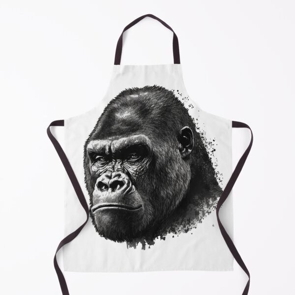 Item preview, Mountain Gorilla Head Drawing Black and White designed and sold by Brockinator.