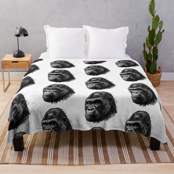 Item preview, Mountain Gorilla Head Drawing Black and White designed and sold by Brockinator.