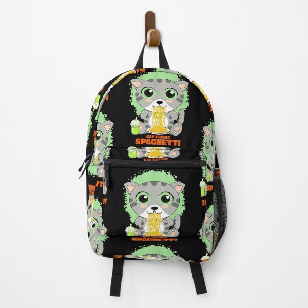 Item preview, cat eating spaghetti, funny cat meme designed and sold by Design_for_merch.