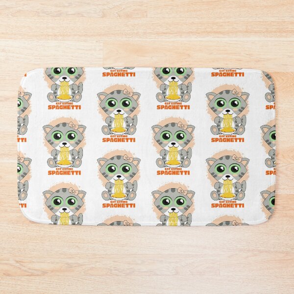Item preview, cat eating spaghetti, funny cat meme designed and sold by Design_for_merch.