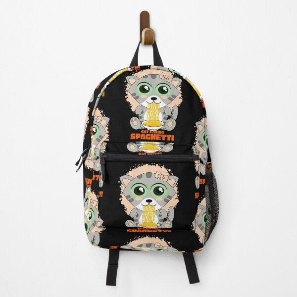 Item preview, cat eating spaghetti, funny cat meme designed and sold by Design_for_merch.
