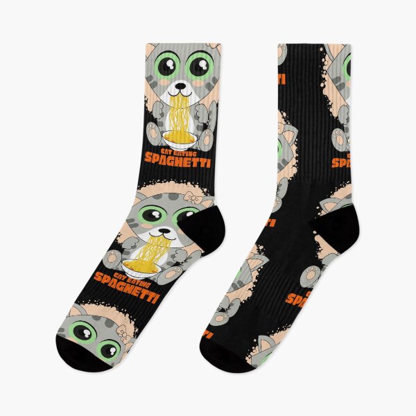 Item preview, cat eating spaghetti, funny cat meme designed and sold by Design_for_merch.