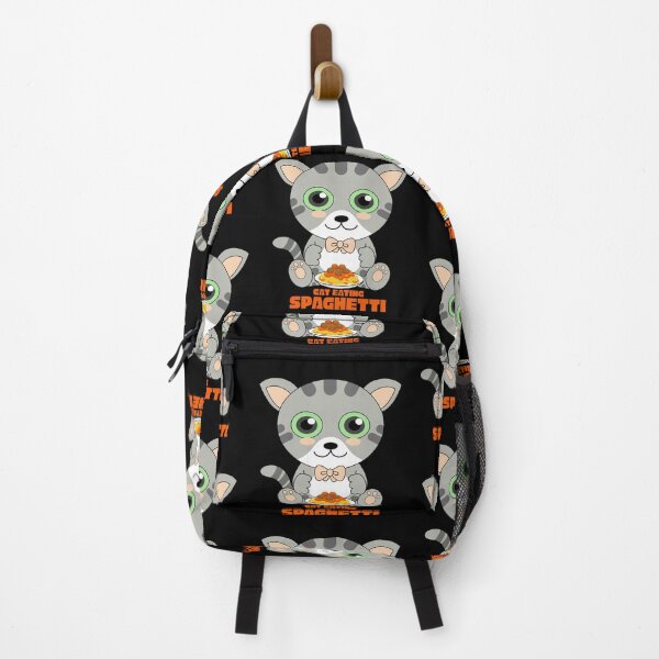 Item preview, cat eating spaghetti, funny cat meme designed and sold by Design_for_merch.