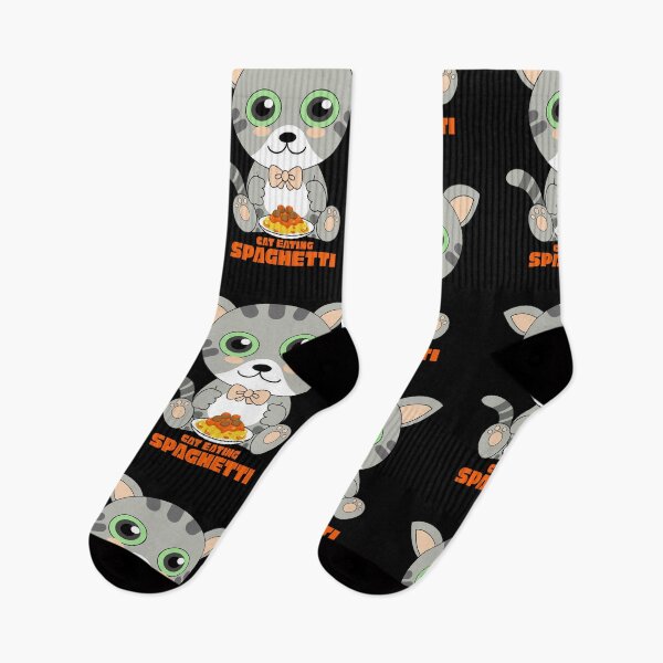 Item preview, cat eating spaghetti, funny cat meme designed and sold by Design_for_merch.