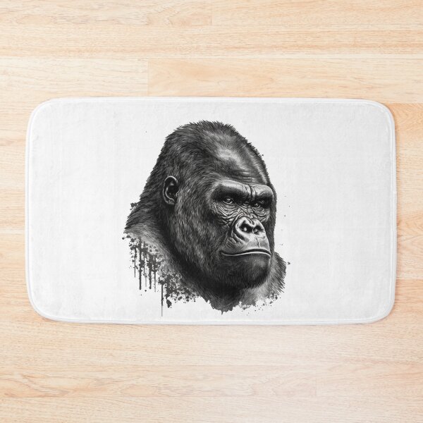 Item preview, Mountain Gorilla Head Drawing Black and White designed and sold by Brockinator.
