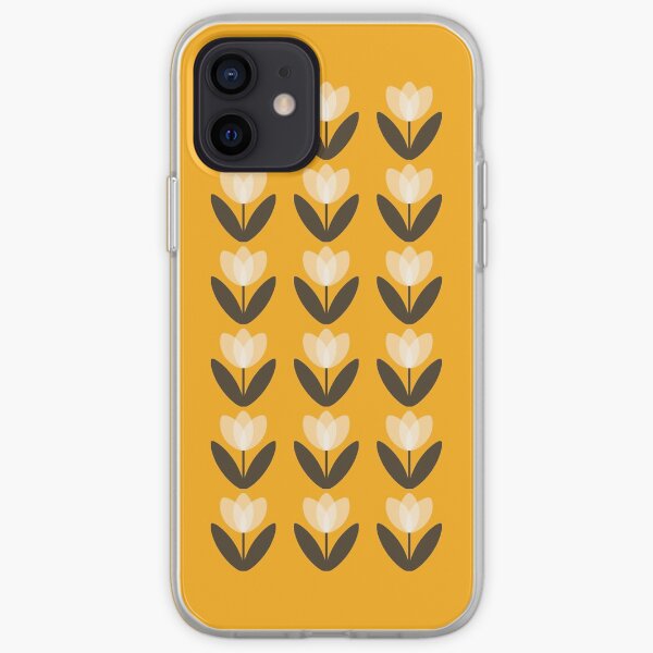 Retro Tulip Pattern in Mustard Yellow iPhone Soft Case