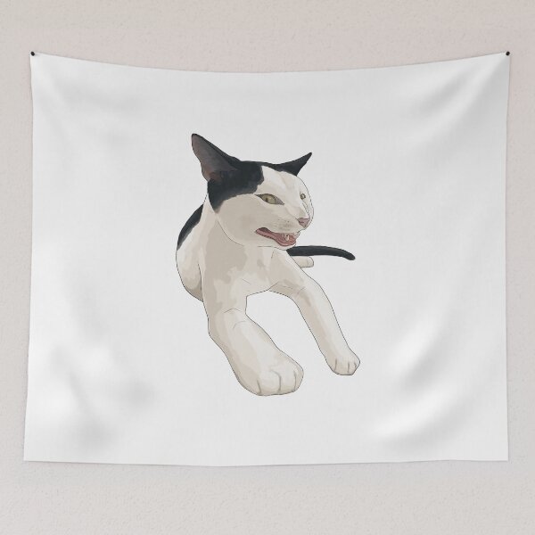 Item preview, Smiling Black and White Cat designed and sold by CreationsByBear.