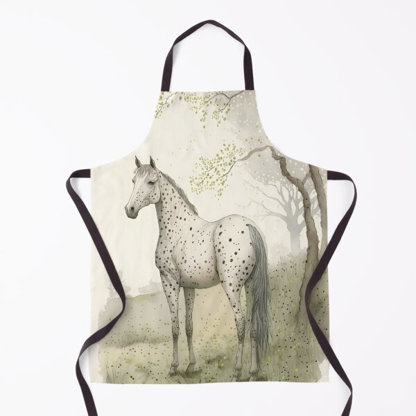 Item preview, Leopard Appaloosa horse watercolor portrait, soft gentle colors designed and sold by CGSGraphics.