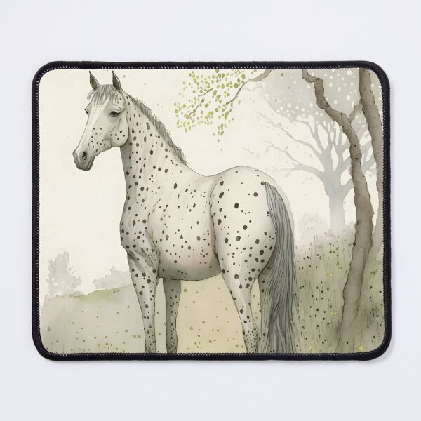 Item preview, Leopard Appaloosa horse watercolor portrait, soft gentle colors designed and sold by CGSGraphics.