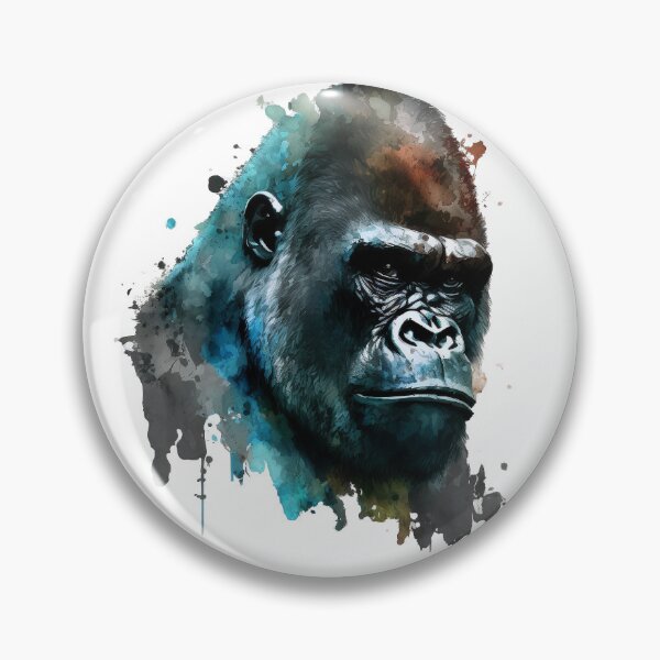 Item preview, Mountain Gorilla Head Watercolor Art  designed and sold by Brockinator.